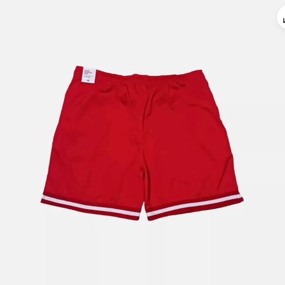 NBA CLASSIC BASKETBALL Shorts -At The Knee- Drawstring elastic waist Red Sz 2XL - Picture 3 of 13